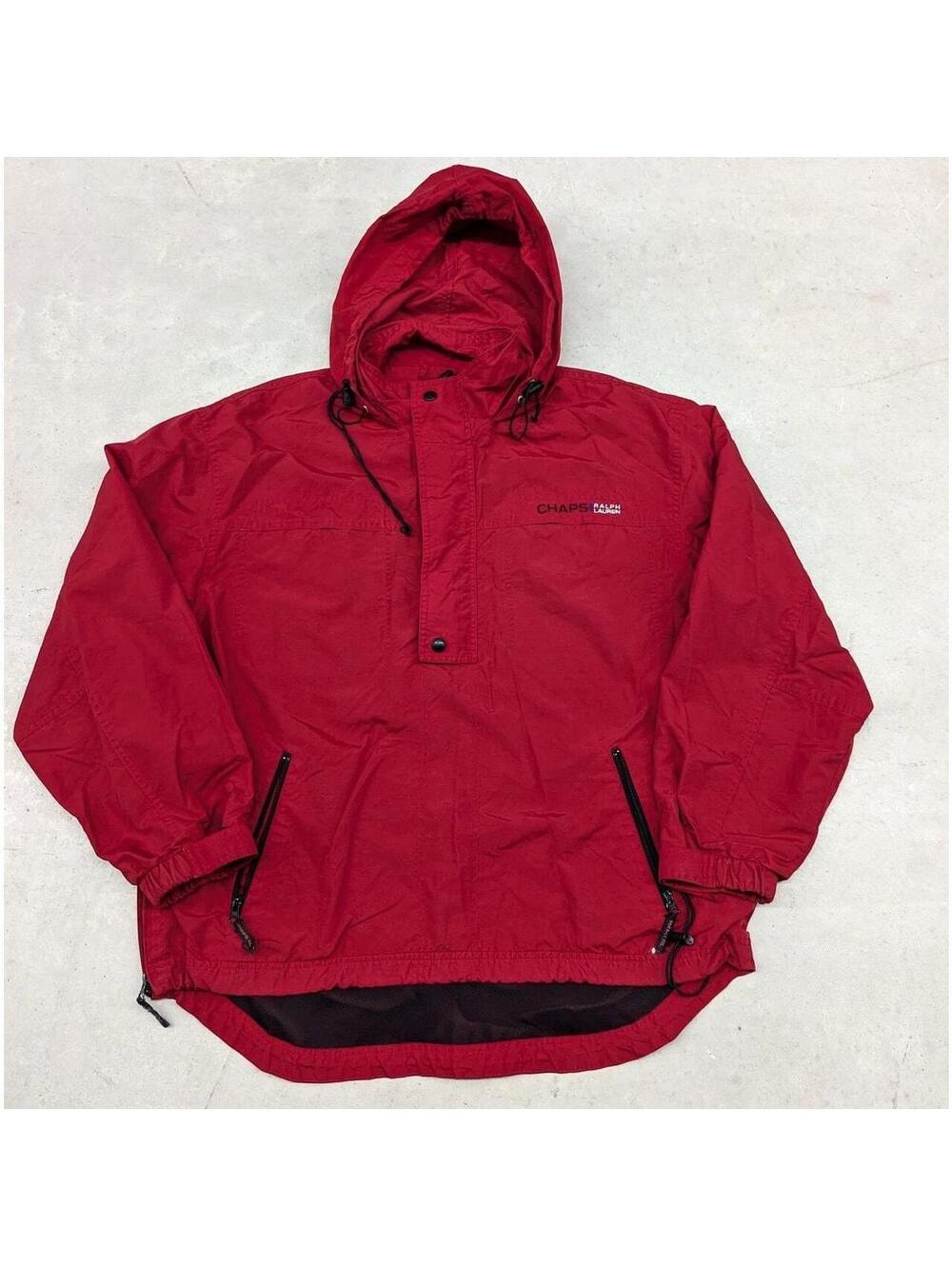 Vintage 90s Chaps Ralph Lauren Red Heavy Anorak Jacket